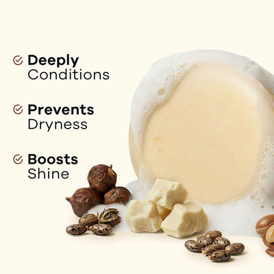 Earth Rhythm Argan & Black Castor Oil Solid Conditioner Bar Cardboard, Balance Scalp pH