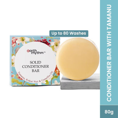 Earth Rhythm Tamanu, Kukui Nut & Camellia Oil Solid Conditioner Bar Cardboard, Hydrates Scalp