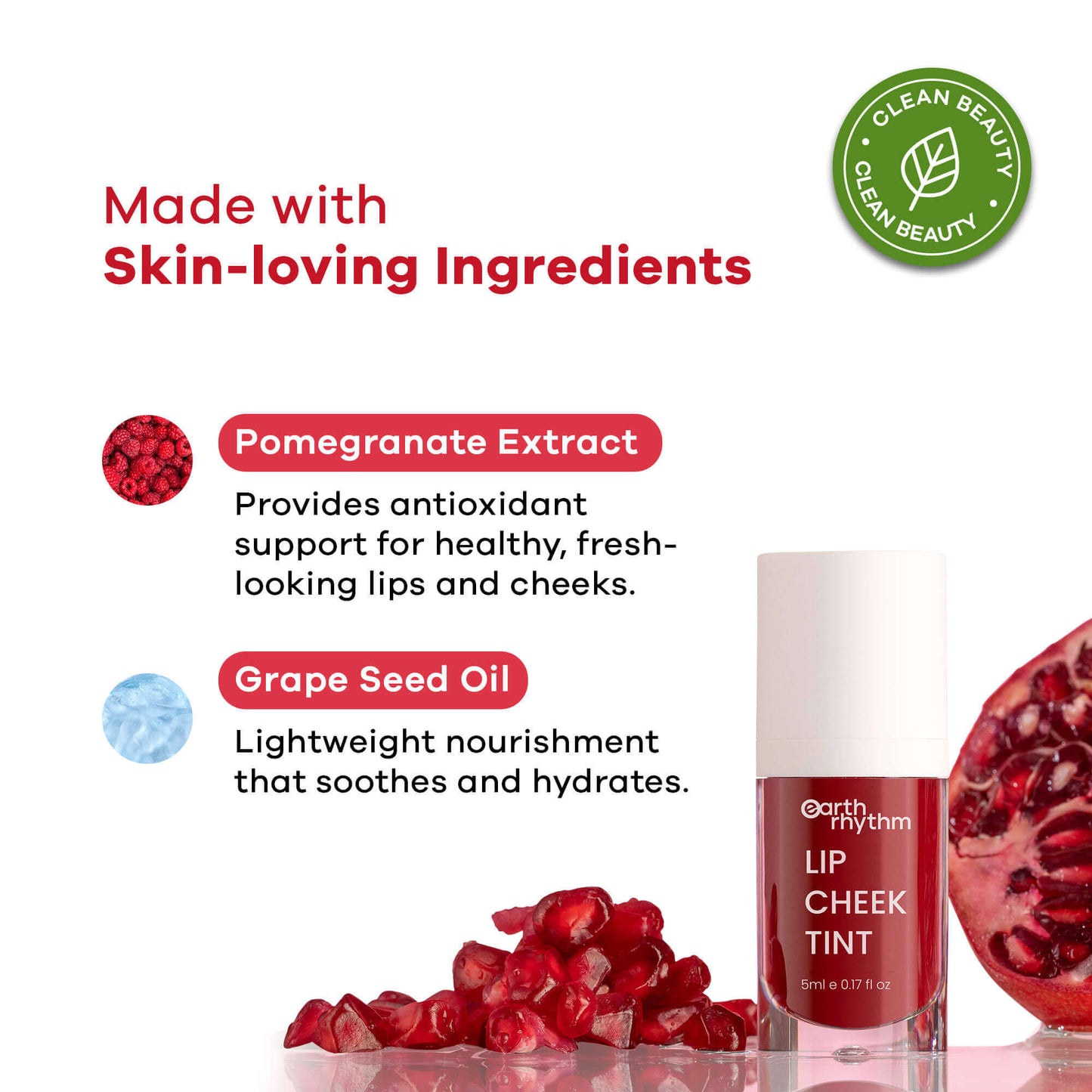 Earth Rhythm Tender Tint For Lip & Cheek With Pure Plant Pigments 10 H Stay - Brandy