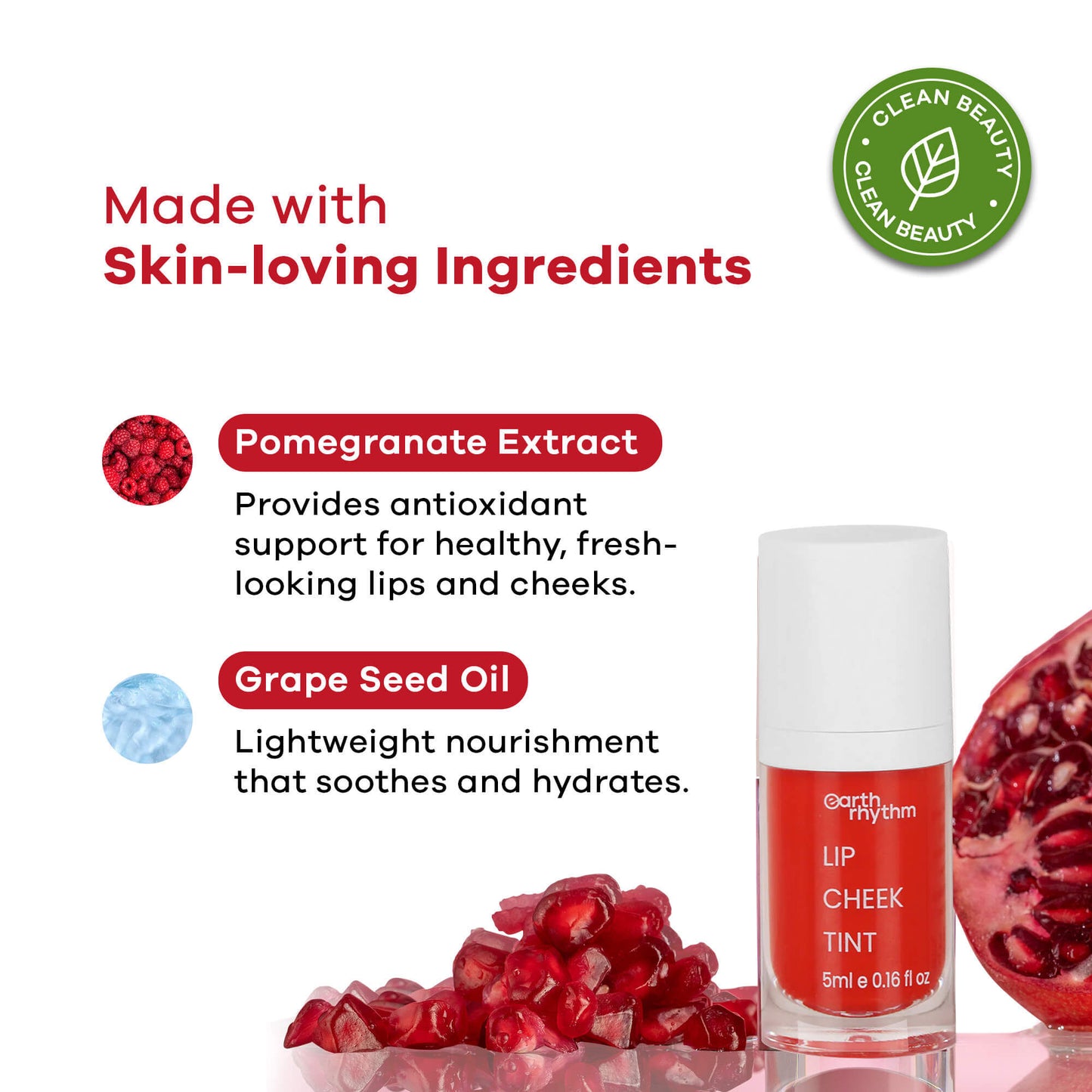 Earth Rhythm Tender Tint For Lip & Cheek With Pure Plant Pigments 10 H Stay - Mermaid
