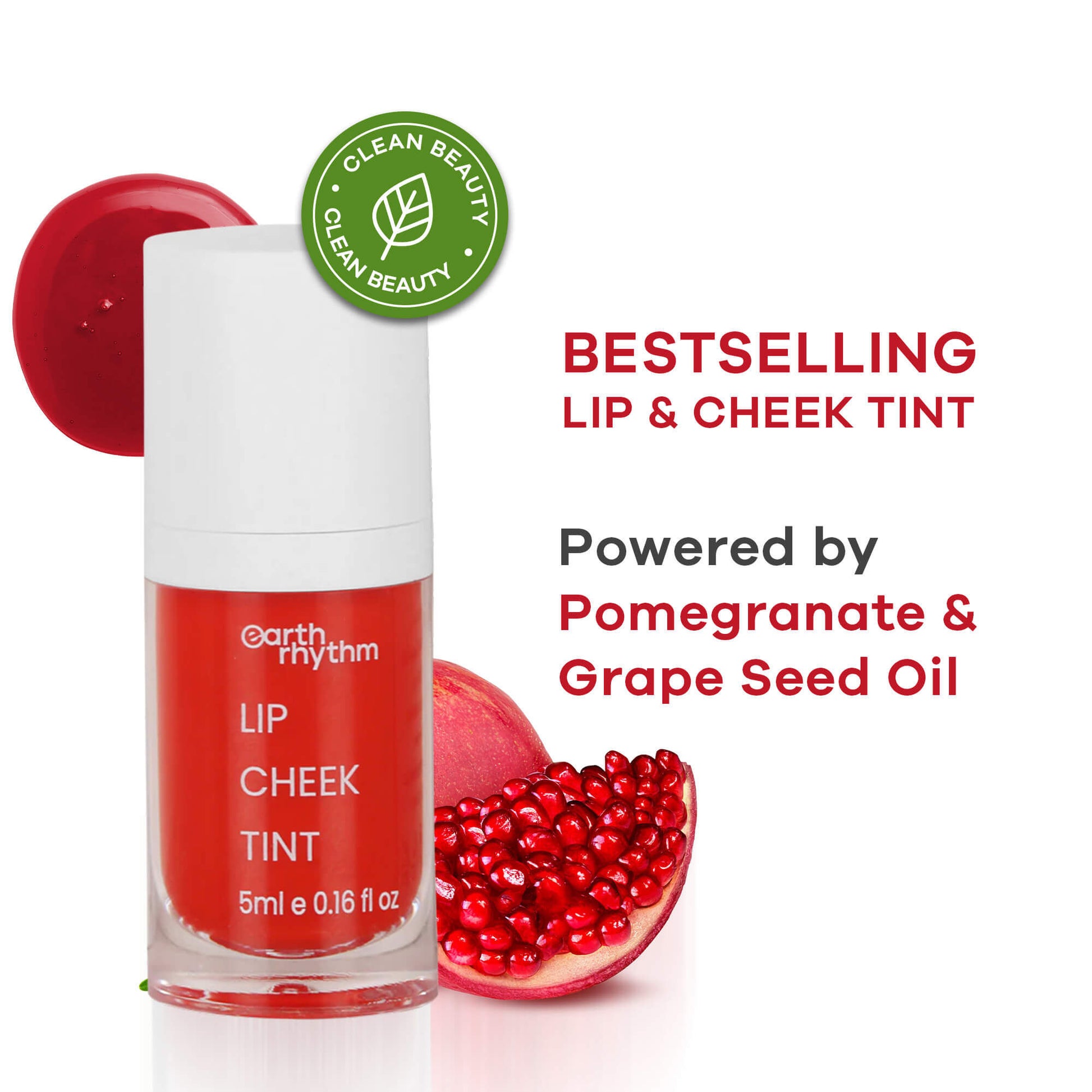 Earth Rhythm Tender Tint For Lip & Cheek With Pure Plant Pigments 10 H Stay - Cherry