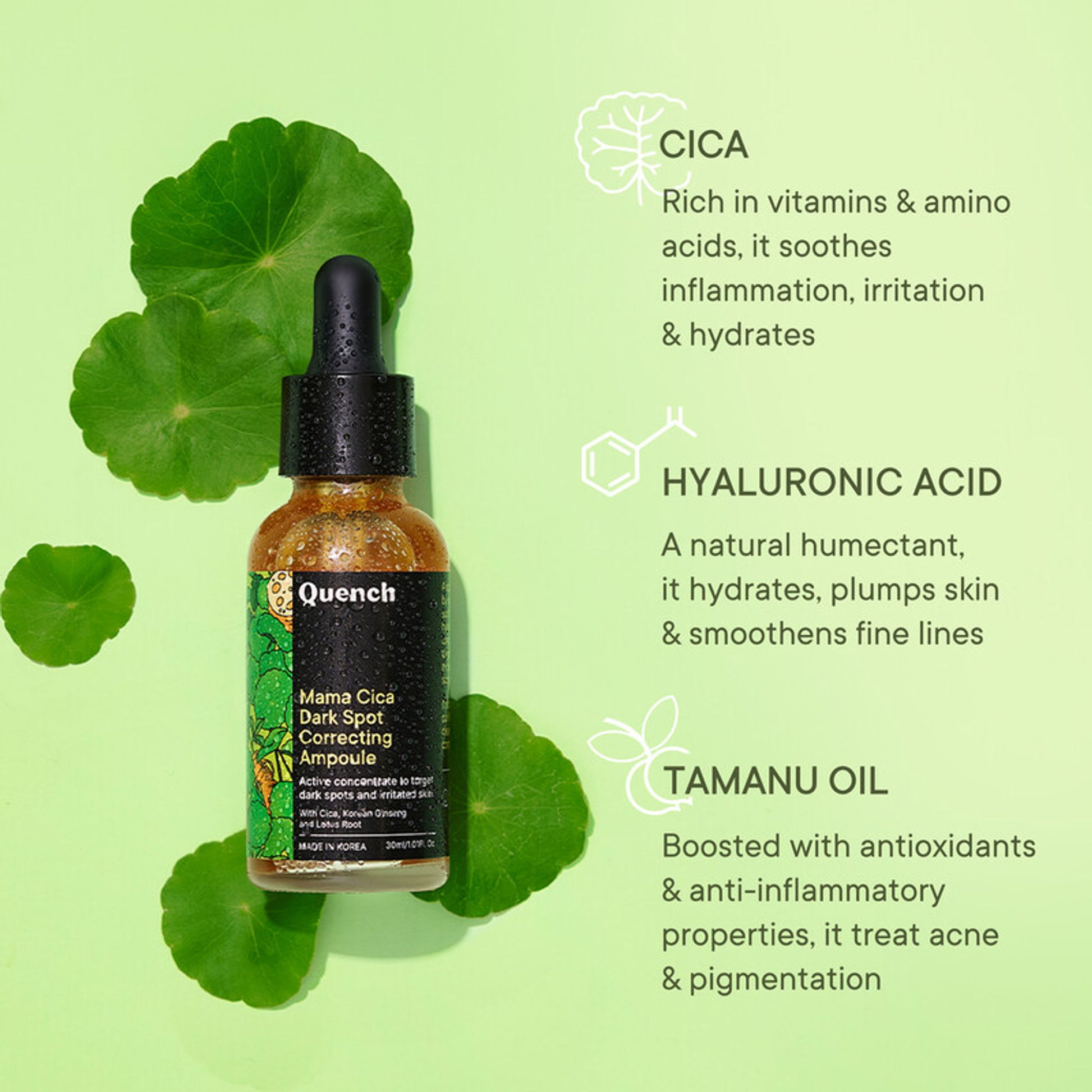 Quench Dark Spot Correcting Korean Serum with Cica