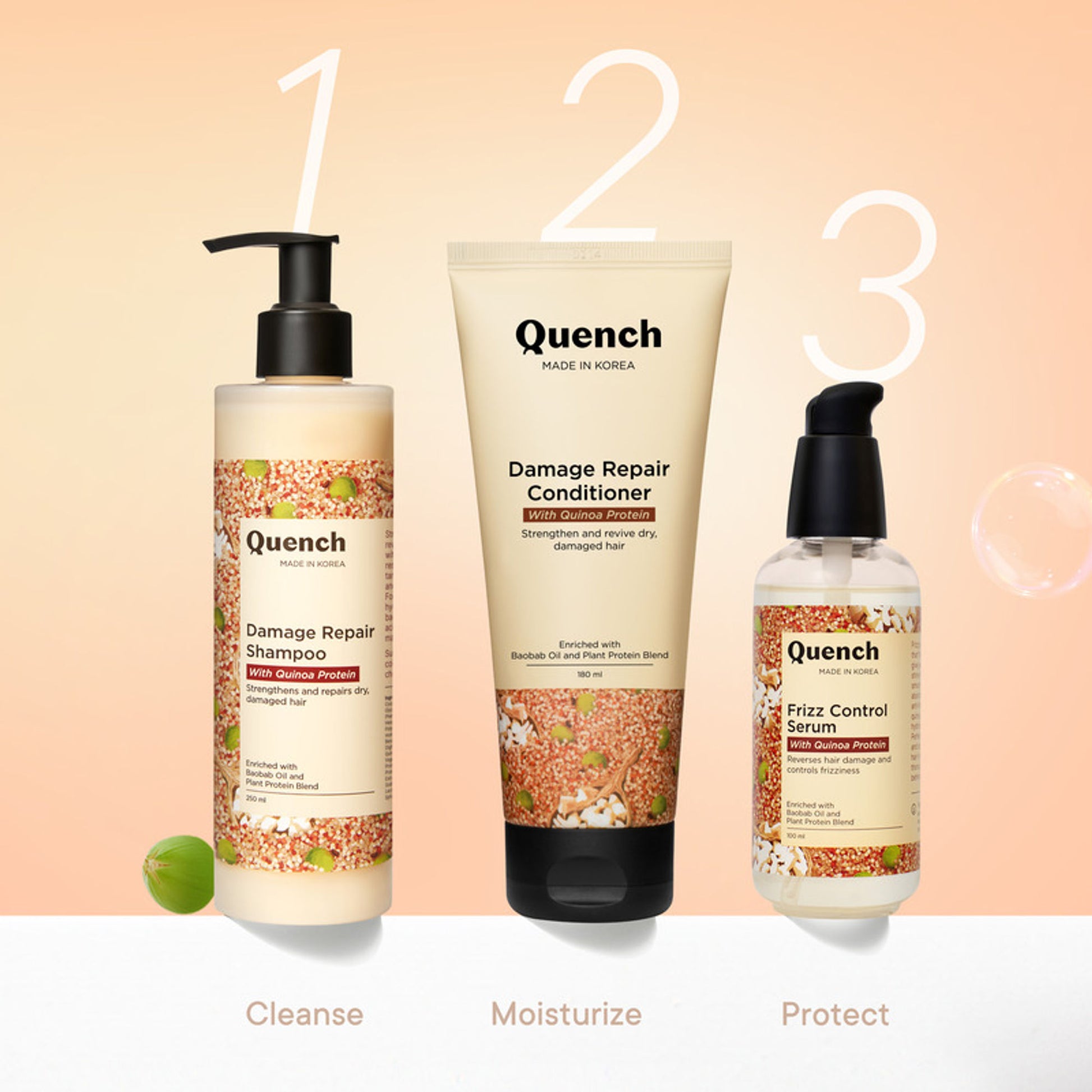 Quench Frizz Control Hair Serum with Quinoa & Ceramides