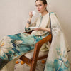 Dhiyona IE Floral Printed Notch Neck Beads & Stones Straight Kurta With Trousers & Dupatta