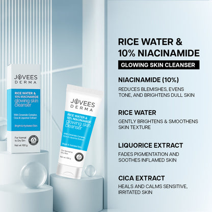 Jovees Derma Rice Face Water 10% Niacinamide Glowing Skin Cleanser