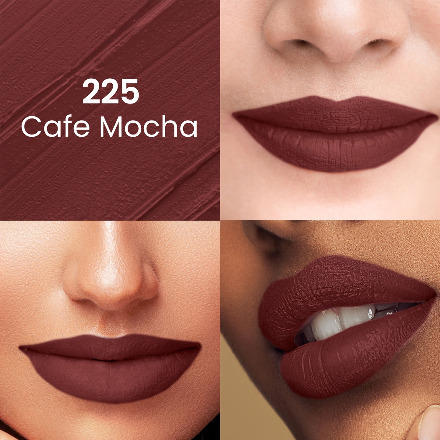Swiss Beauty Pure Matte Lipstick , Non-Drying, Smooth Glide, Long Lasting - 225 Cafe Mocha