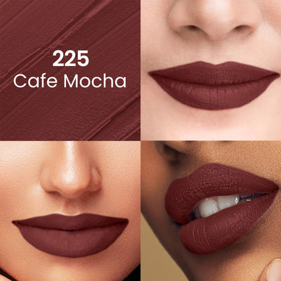 Swiss Beauty Pure Matte Lipstick , Non-Drying, Smooth Glide, Long Lasting - 225 Cafe Mocha