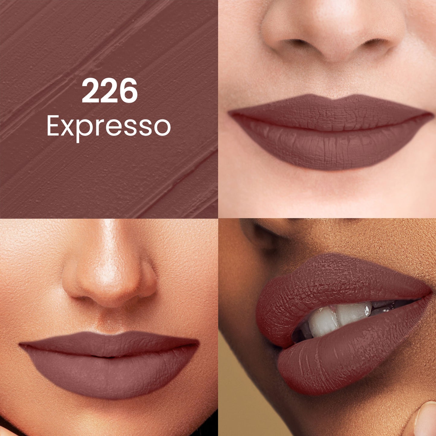 Swiss Beauty Pure Matte Lipstick , Non-Drying, Smooth Glide, Long Lasting - 226 Espresso