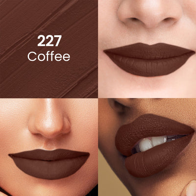 Swiss Beauty Pure Matte Lipstick , Non-Drying, Smooth Glide, Long Lasting - 227 Coffee