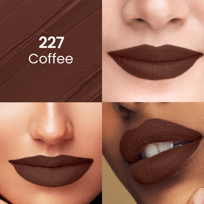 Swiss Beauty Pure Matte Lipstick , Non-Drying, Smooth Glide, Long Lasting - 227 Coffee