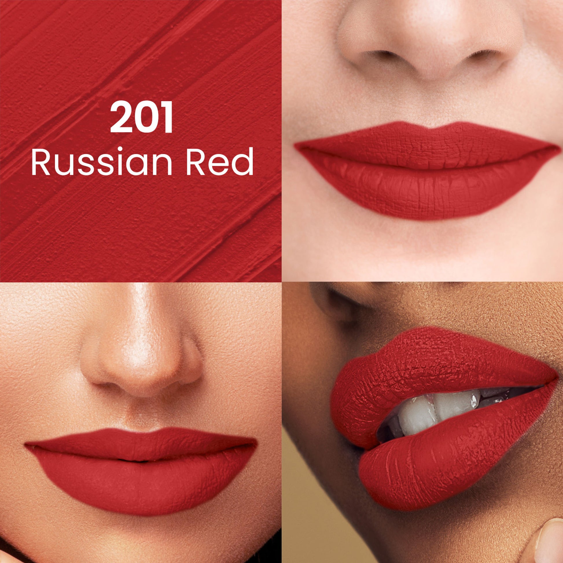 Swiss Beauty Pure Matte Lipstick , Non-Drying, Smooth Glide, Long Lasting - 201 Russsian Red