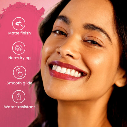 Swiss Beauty Pure Matte Lipstick , Non-Drying, Smooth Glide, Long Lasting - 202 Peaches N Cream