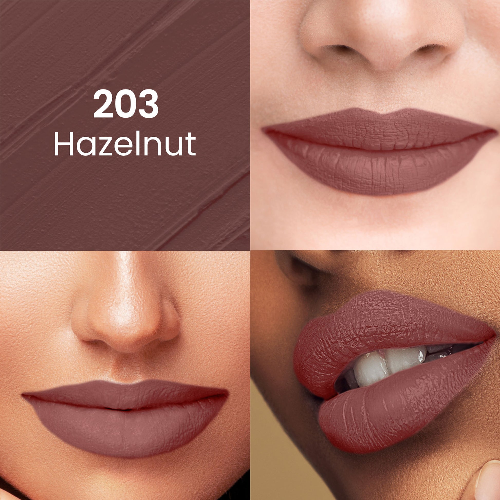Swiss Beauty Pure Matte Lipstick , Non-Drying, Smooth Glide, Long Lasting - 203 Hazelnut
