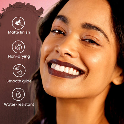 Swiss Beauty Pure Matte Lipstick , Non-Drying, Smooth Glide, Long Lasting - 203 Hazelnut