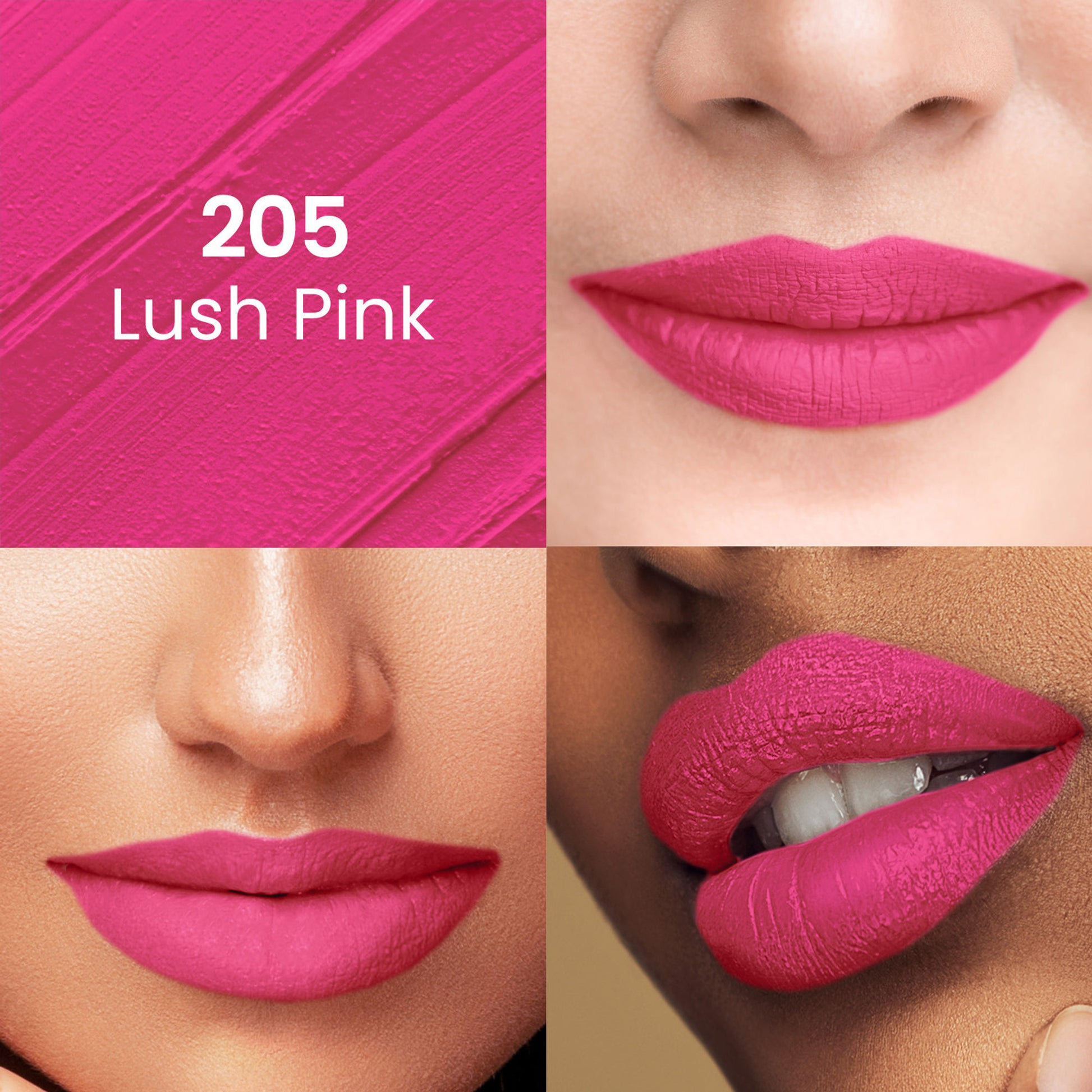 Swiss Beauty Pure Matte Lipstick , Non-Drying, Smooth Glide, Long Lasting - 205 Lush Pink