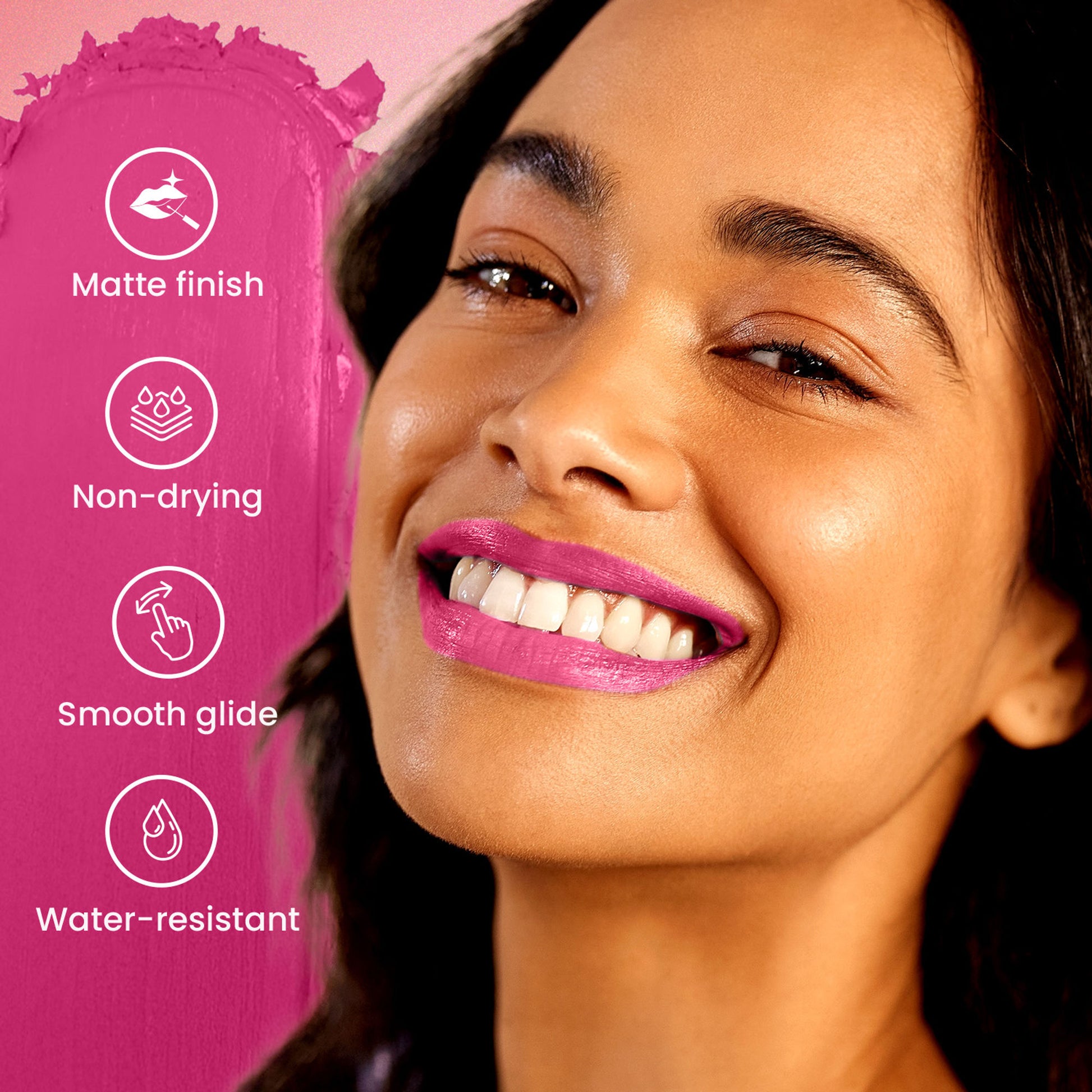 Swiss Beauty Pure Matte Lipstick , Non-Drying, Smooth Glide, Long Lasting - 205 Lush Pink