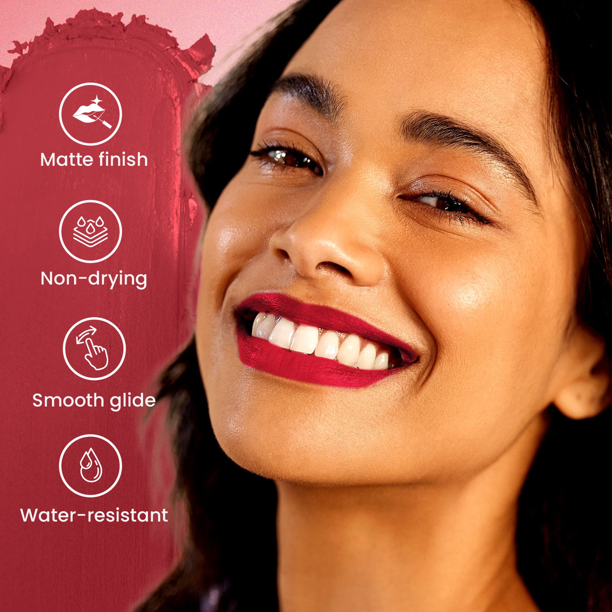 Swiss Beauty Pure Matte Lipstick , Non-Drying, Smooth Glide, Long Lasting - 206 Coral Red