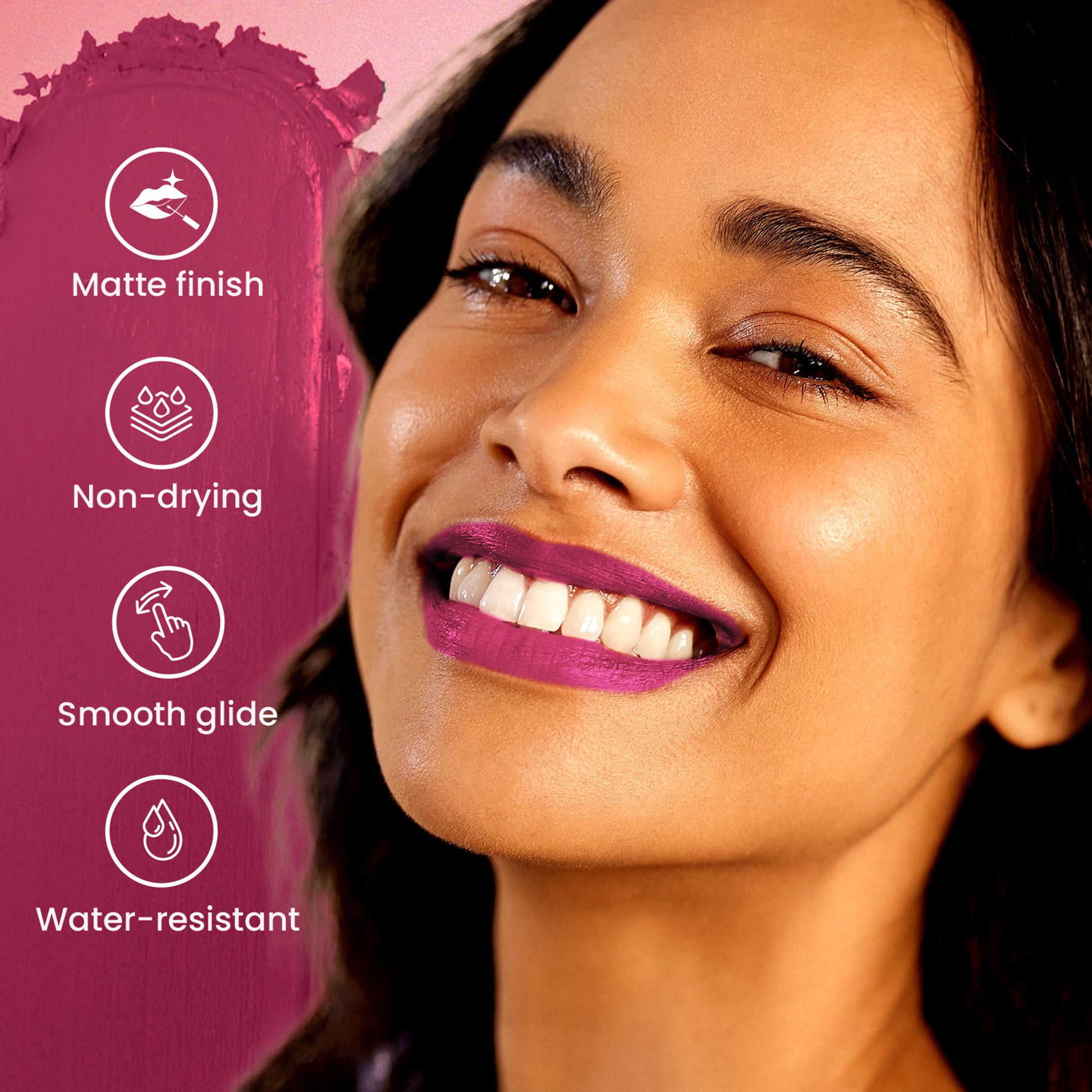 Swiss Beauty Pure Matte Lipstick , Non-Drying, Smooth Glide, Long Lasting - 209 Pink Blossom
