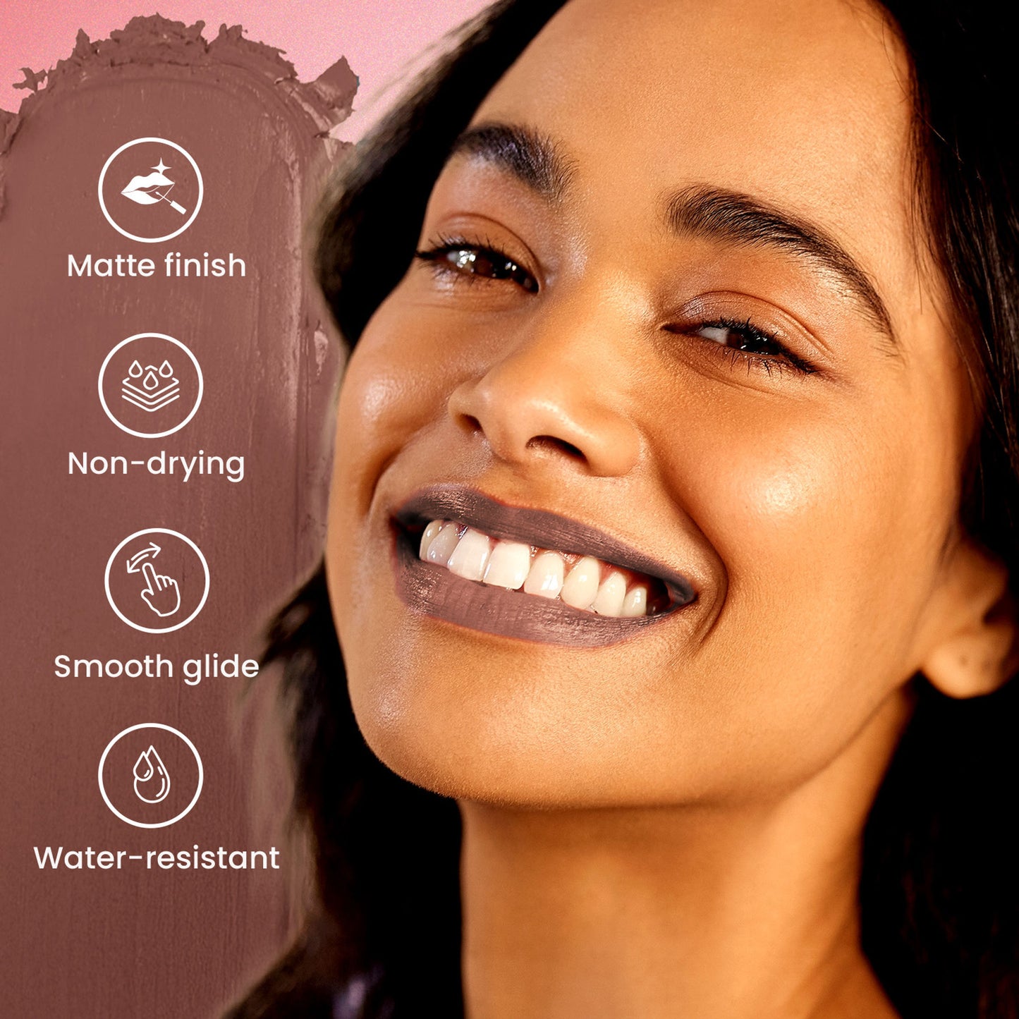 Swiss Beauty Pure Matte Lipstick , Non-Drying, Smooth Glide, Long Lasting - 214 Caramel