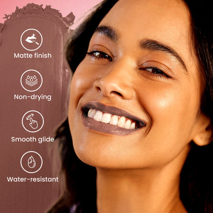 Swiss Beauty Pure Matte Lipstick , Non-Drying, Smooth Glide, Long Lasting - 214 Caramel