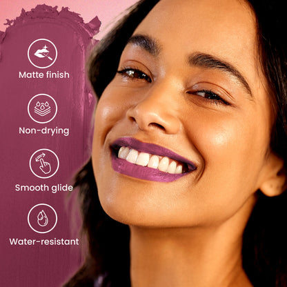 Swiss Beauty Pure Matte Lipstick , Non-Drying, Smooth Glide, Long Lasting - 216 Lust On