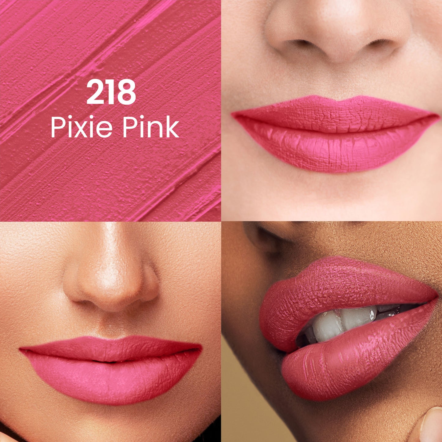 Swiss Beauty Pure Matte Lipstick , Non-Drying, Smooth Glide, Long Lasting - 218 Pixie Pink