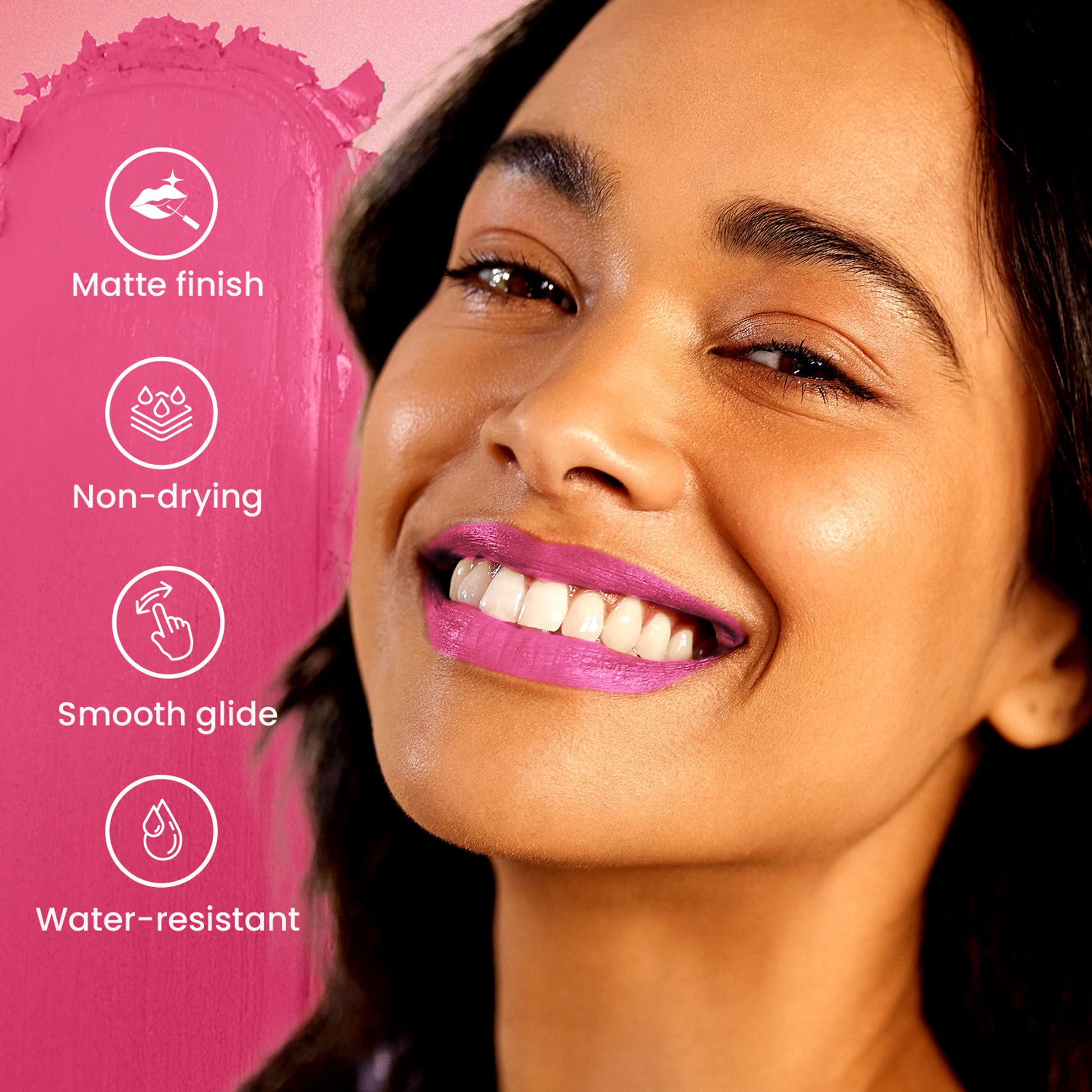 Swiss Beauty Pure Matte Lipstick , Non-Drying, Smooth Glide, Long Lasting - 218 Pixie Pink
