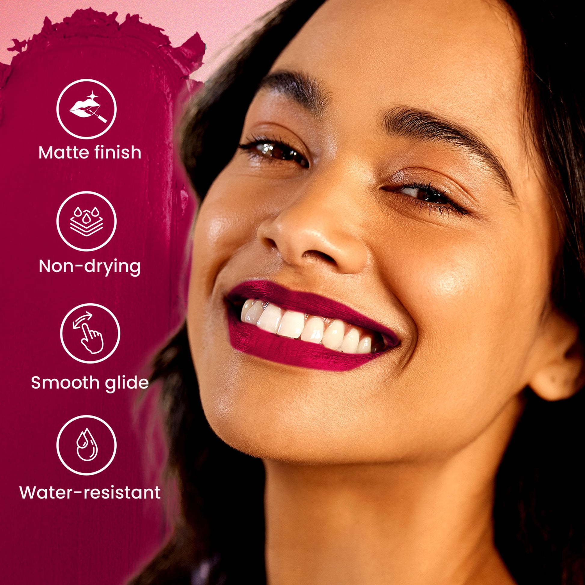 Swiss Beauty Pure Matte Lipstick , Non-Drying, Smooth Glide, Long Lasting - 220 Smoking Red