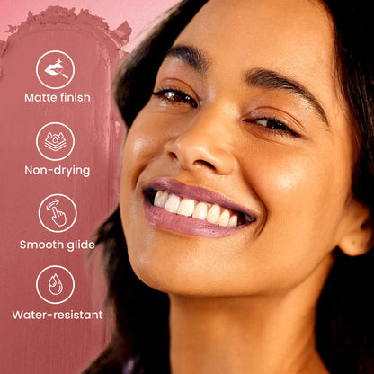 Swiss Beauty Pure Matte Lipstick , Non-Drying, Smooth Glide, Long Lasting - 213 Bare
