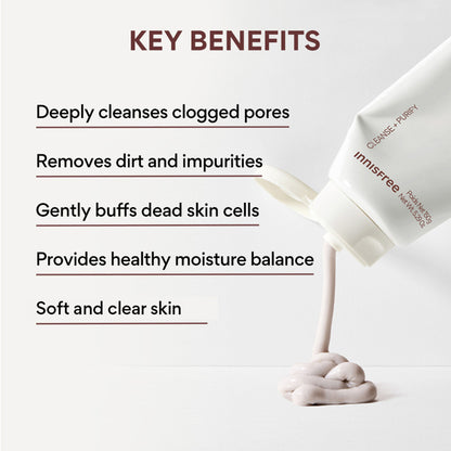 Innisfree Volcanic Clusters BHA Foaming Daily Cleanser For Excess Oil, Clogged Pores, Oily Skin