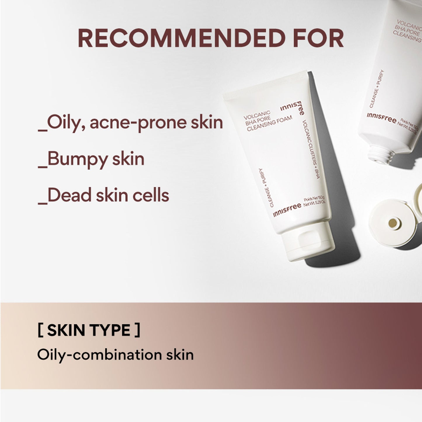 Innisfree Volcanic Clusters BHA Foaming Daily Cleanser For Excess Oil, Clogged Pores, Oily Skin