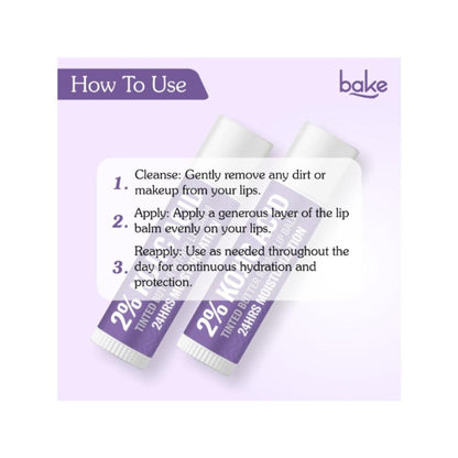 BAKE 2% Kojic Acid Tinted Lip Brightening Balm with 1% Alpha Arbutin For Dark & Pigmented Lips