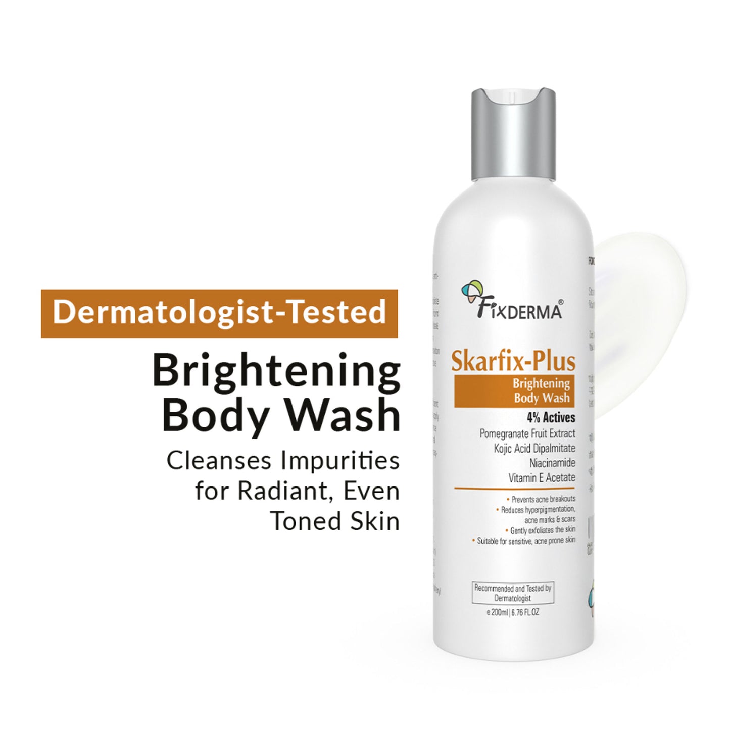 Fixderma Skarfix Plus Brightening Body Wash with Kojic Acid & Niacinamide Body Wash Shower Gel