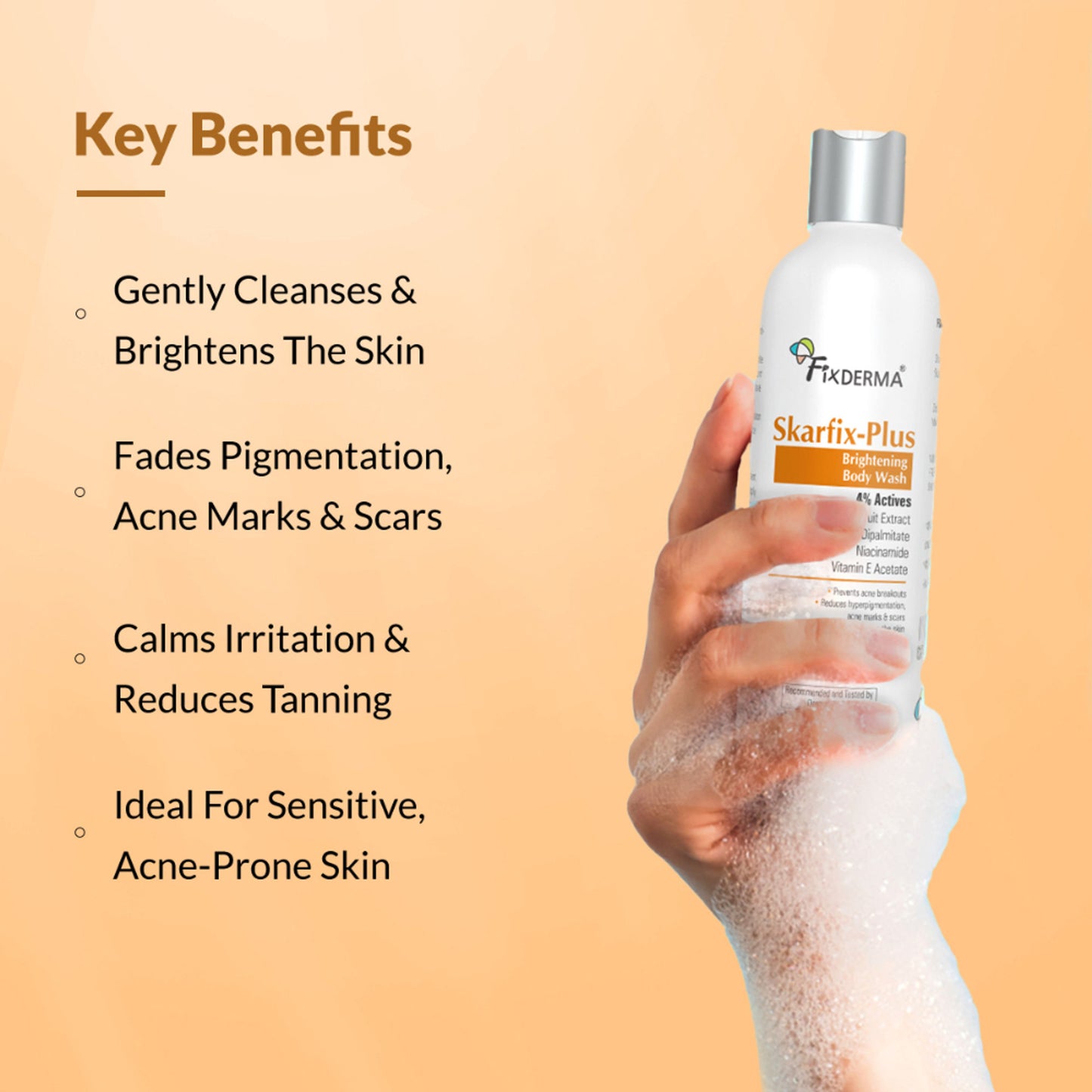 Fixderma Skarfix Plus Brightening Body Wash with Kojic Acid & Niacinamide Body Wash Shower Gel