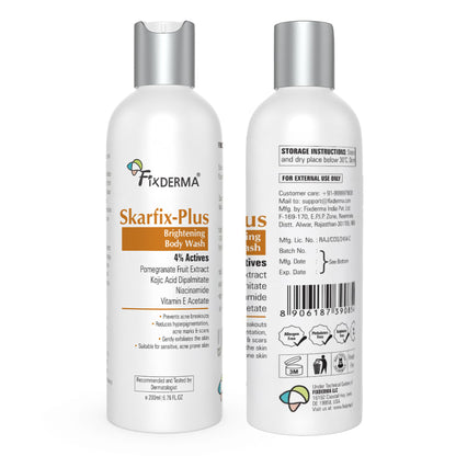 Fixderma Skarfix Plus Brightening Body Wash with Kojic Acid & Niacinamide Body Wash Shower Gel
