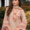 Dhiyona IE Floral Printed V-Neck Sequinned Linen Kurta With Trousers And Dupatta