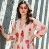 Dhiyona IE Floral Printed V-Neck Pure Cotton Kurta With Trousers
