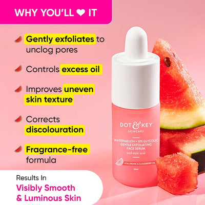 Dot & Key 10% Glycolic Watermelon Super Glow Face Serum For Pigmentation