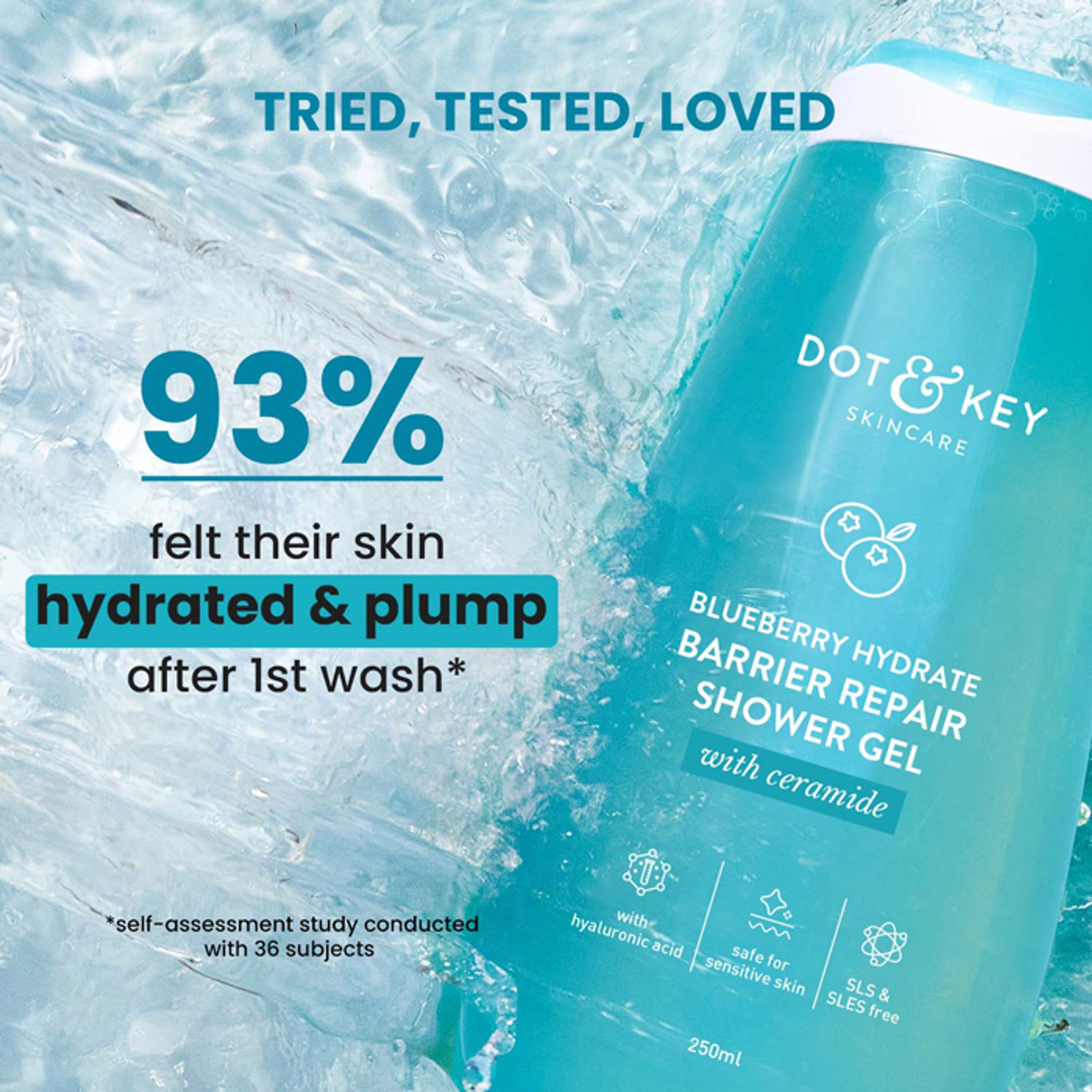 Dot & Key Blueberry Hydrate Barrier Repair Shower Gel, With Ceramide & Hyaluronic