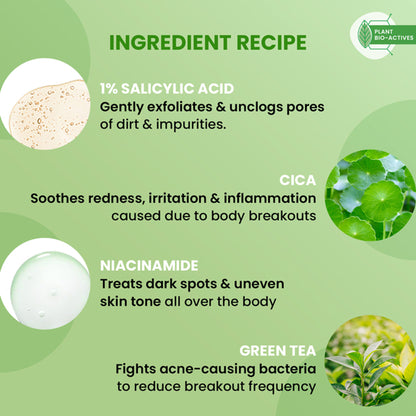 Dot & Key Cica Calming Salicylic Exfoliating Shower Gel, With Niacinamide, Acne & Oil Control