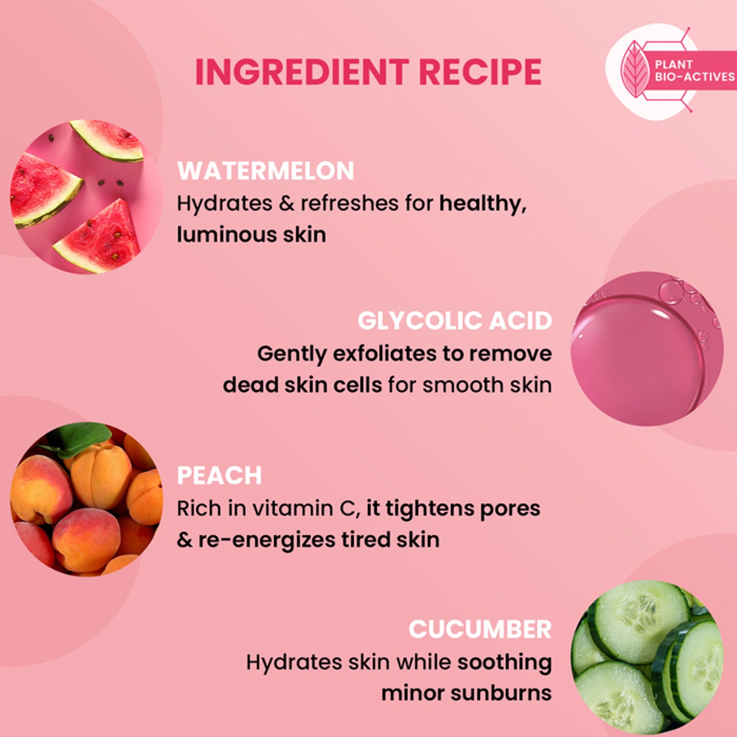 Watermelon Cool Glycolic Refresh Shower Gel, With Peach & Cucumber, Gently Exfoliates Skin