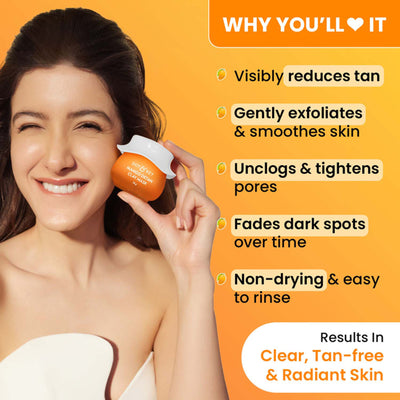 Dot & Key Mango Detan Clay Mask, With Alpha-Arbutin & Niacinamide, Clear Tan, Easy to Rinse Formula
