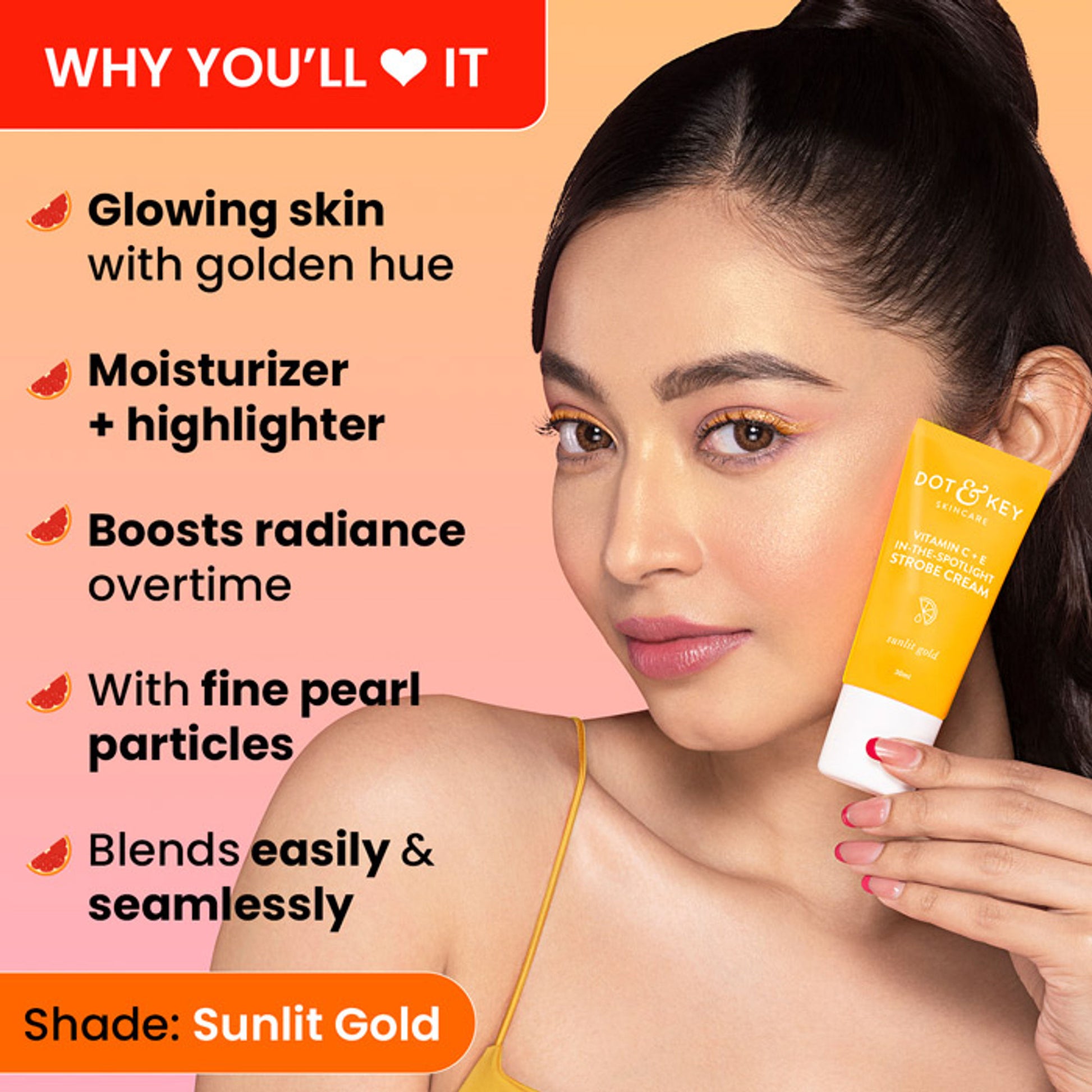 Dot & Key Vitamin C + E In The Spotlight Strobe Cream - Vitamin C Sunlit Gold
