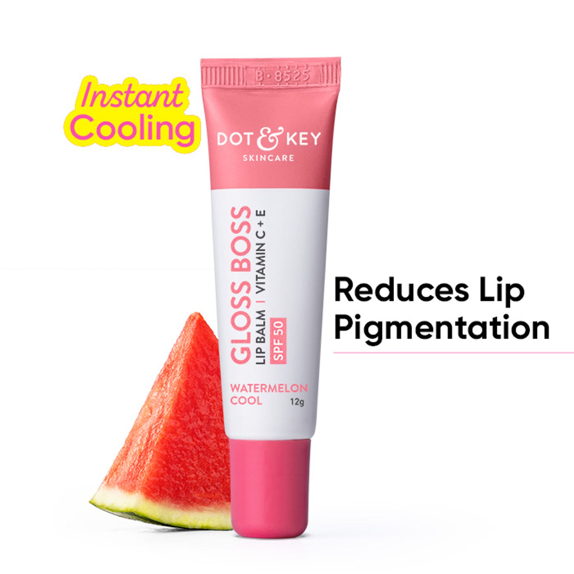 DOT & KEY GLOSS BOSS LIP BALM VITAMIN C + E SPF 50 CARAMEL KISS - 12G - Watermelon Cool