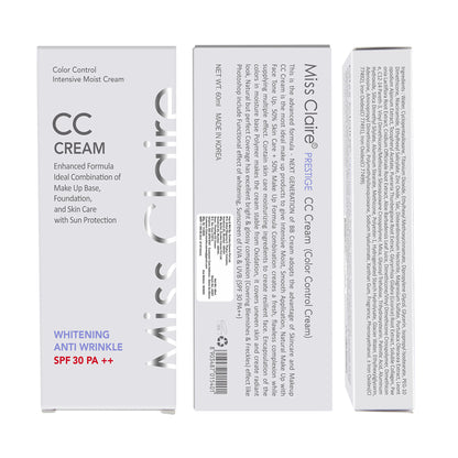Miss Claire Prestige Cc Cream Whitening Anti Wrinkle Spf 30 Pa++ Color Controler