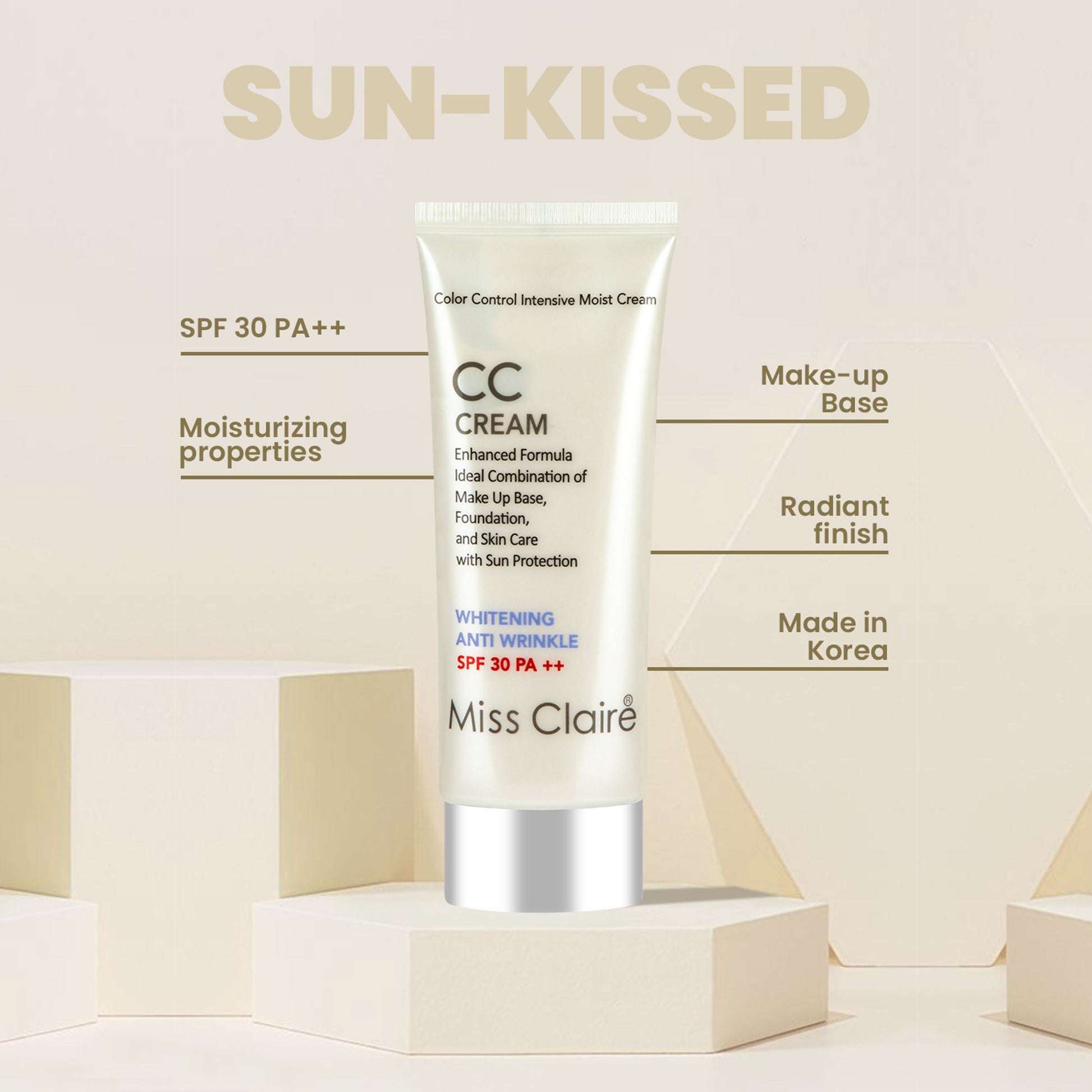 Miss Claire Prestige Cc Cream Whitening Anti Wrinkle Spf 30 Pa++ Color Controler