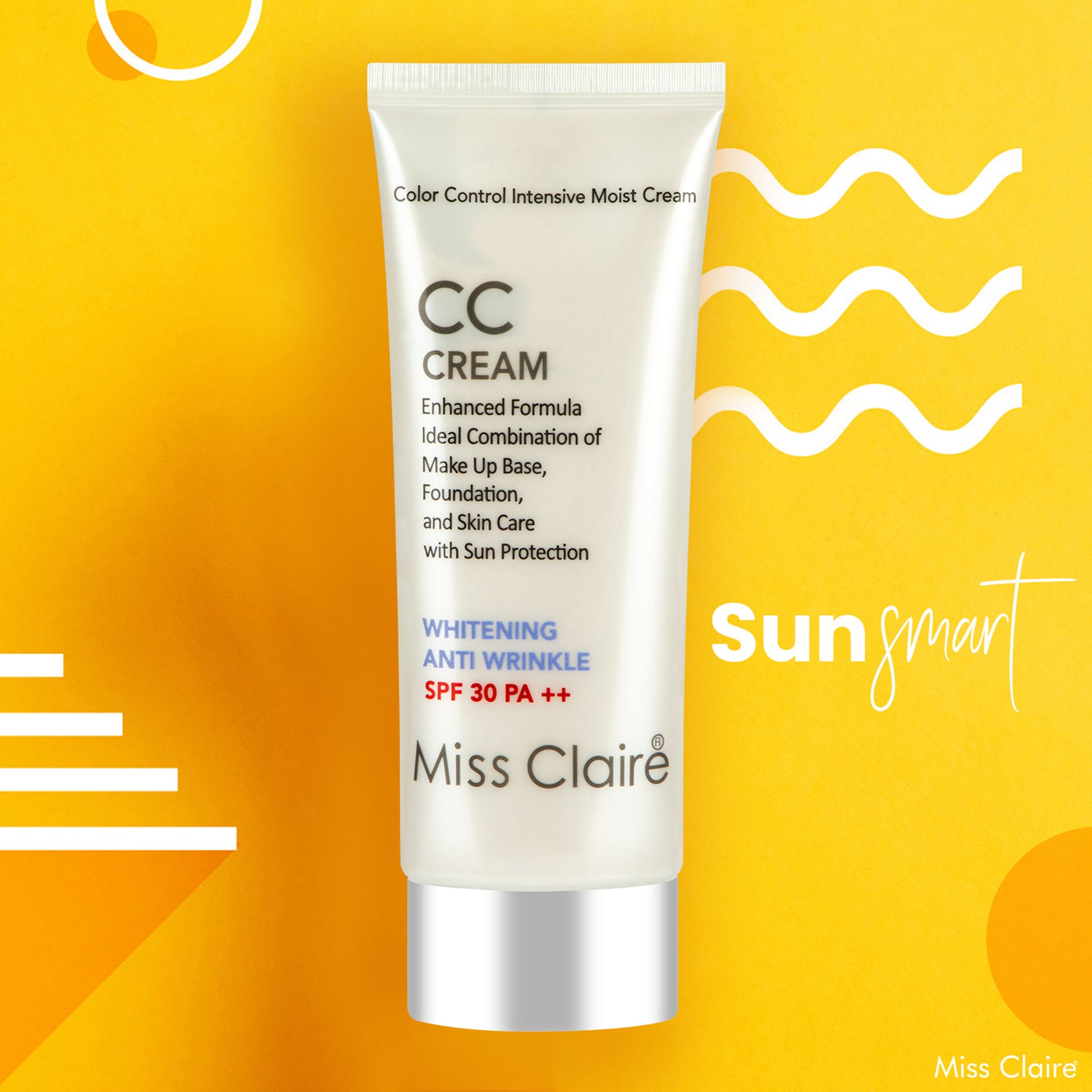 Miss Claire Prestige Cc Cream Whitening Anti Wrinkle Spf 30 Pa++ Color Controler