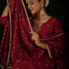Indyancart IE Women Ethnic Motifs Embroidered Regular Sequinned Kurta with Trousers & With Dupatta