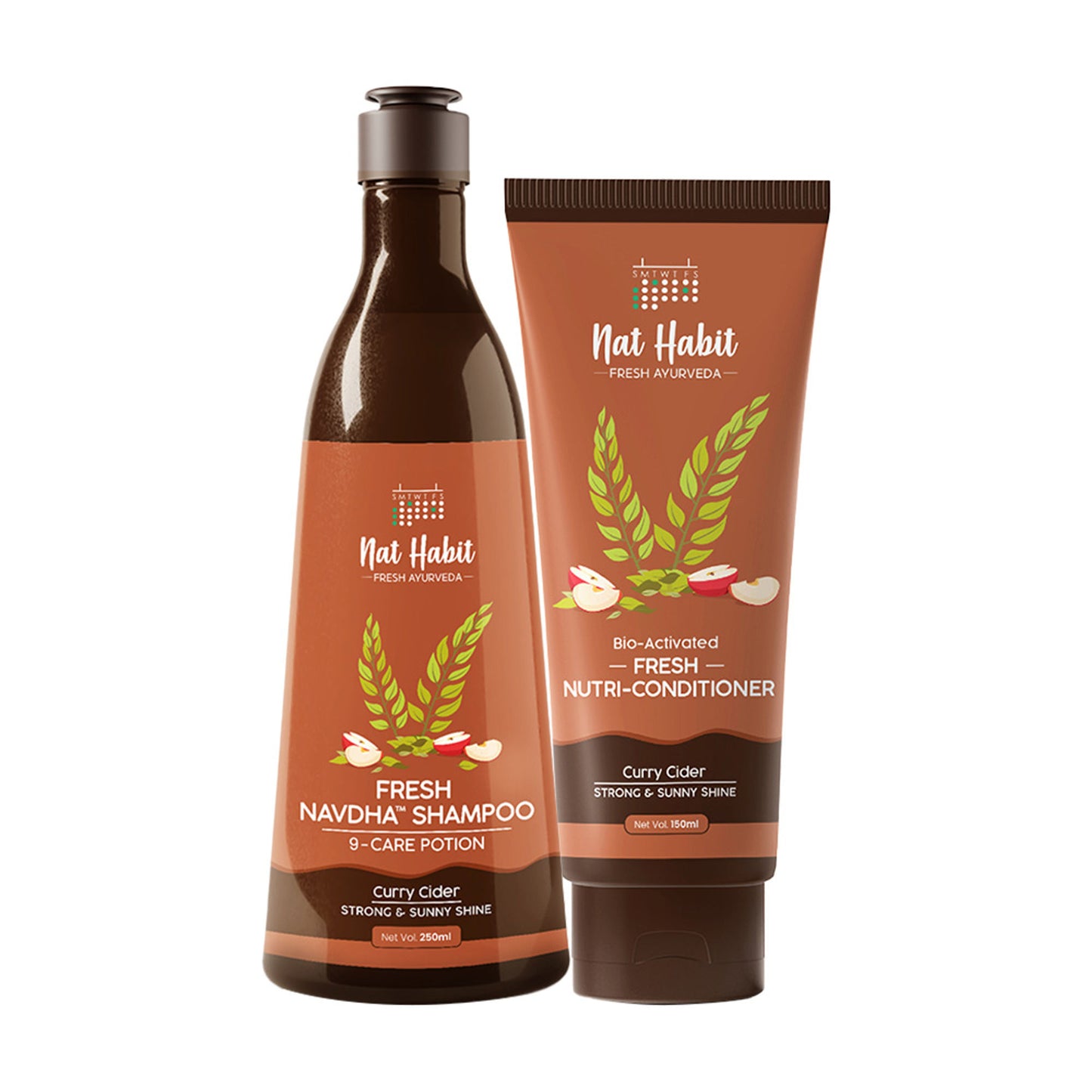 Nat Habit Curry Cider Shampoo & Conditioner For Soft & Shiny Hair, Sulphate Free Hydration Kit