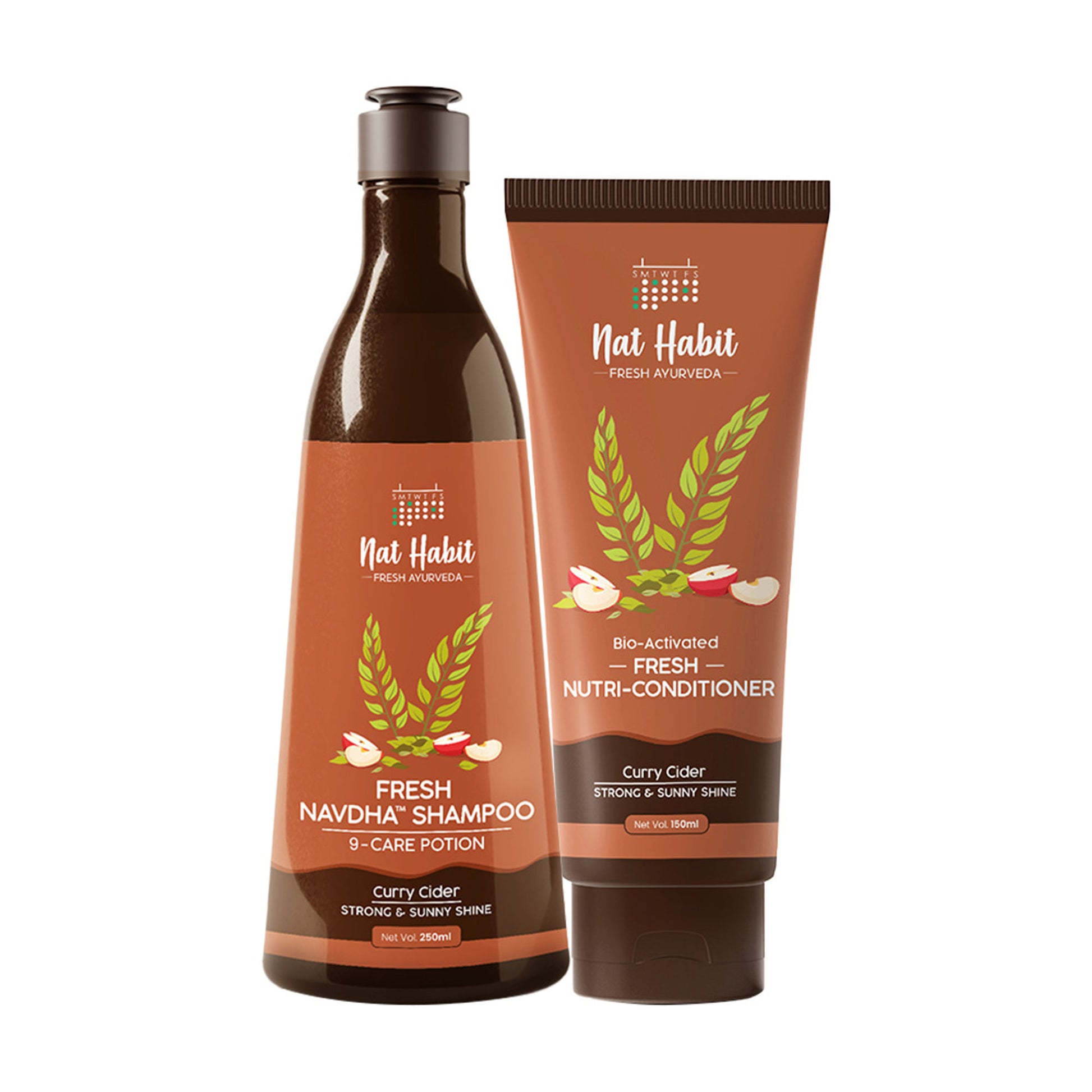 Nat Habit Curry Cider Shampoo & Conditioner For Soft & Shiny Hair, Sulphate Free Hydration Kit